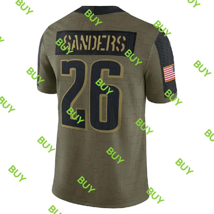 

Персонализированная Мужская футболка с изображением персонального стежка Eagles миль Sanders 2021