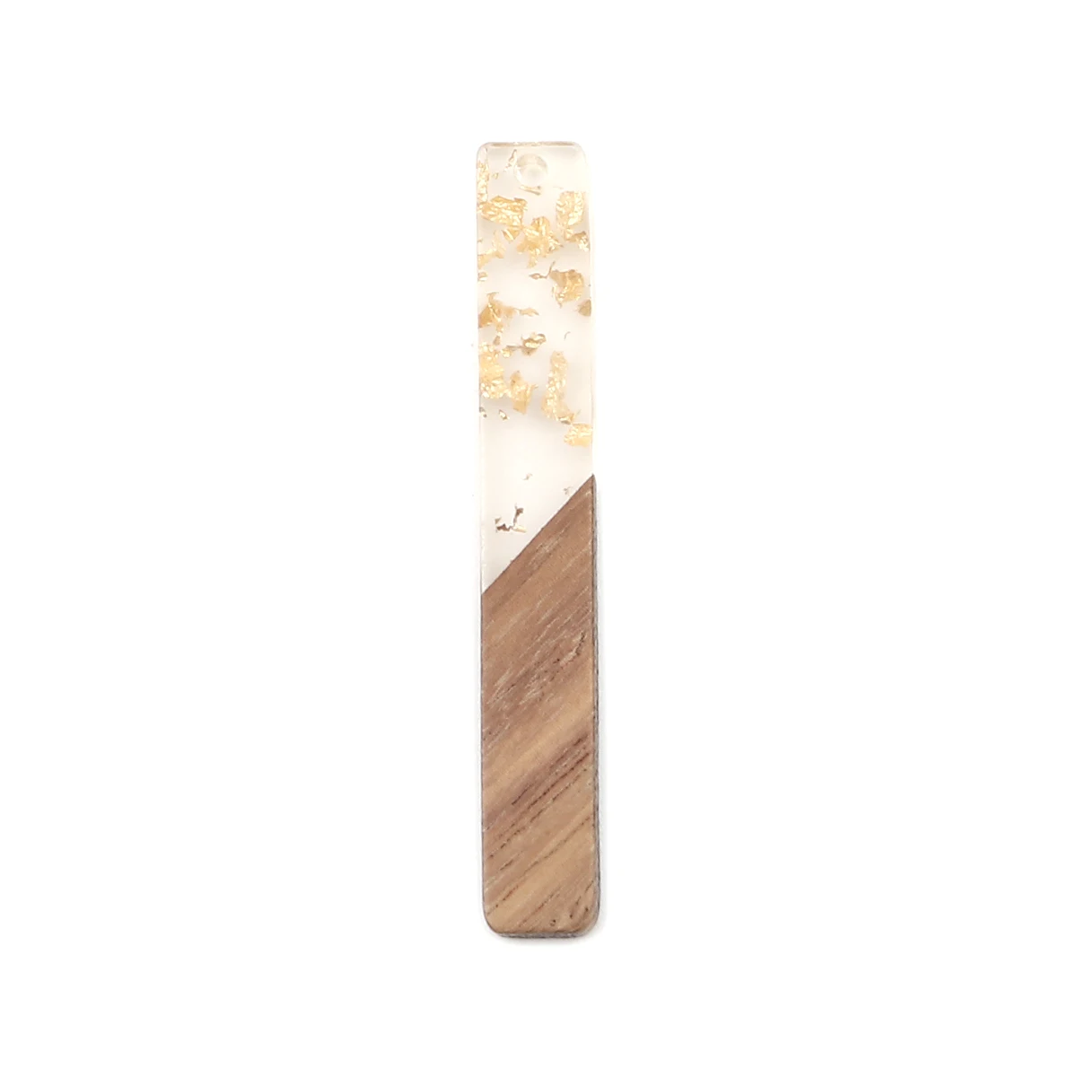 

5 PCs Classic Resin & Wood Effect Resin Pendants Rectangle Natural Foil Creative Charms For Women Jeweley Findings Bracelet DIY