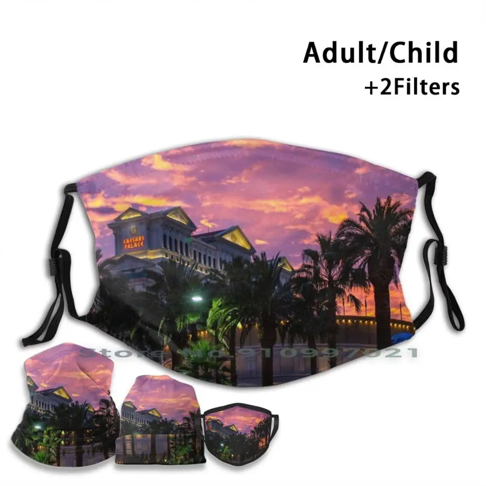 Caesars США Лас Вегас многоразовые рот маска для лица с фильтры детей и взрослых Неон