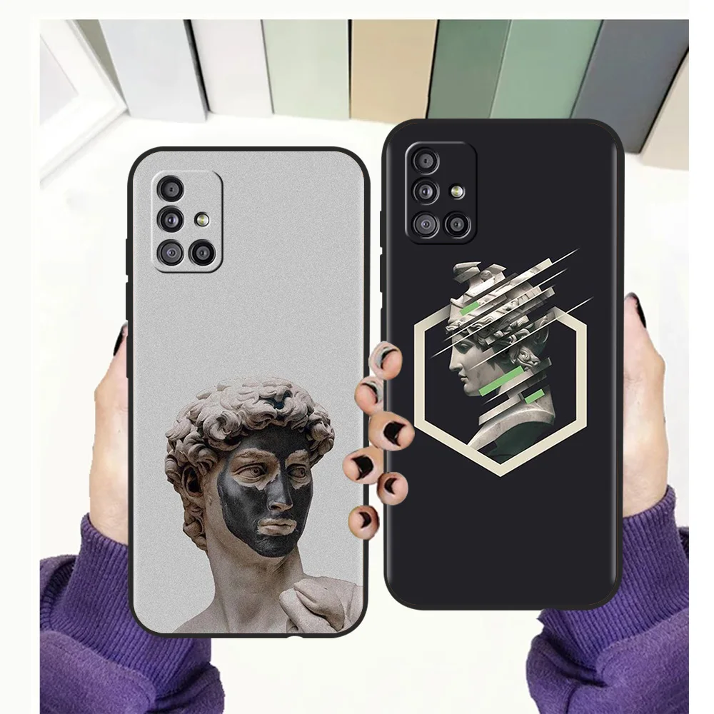 

Cartoon Art Statue Abstract Phone Case for Samsung Galaxy A51 A71 A32 A52 A13 A22 M31 M21 M22 5G 2021 A01 A11 A21S A31 A41 Shell
