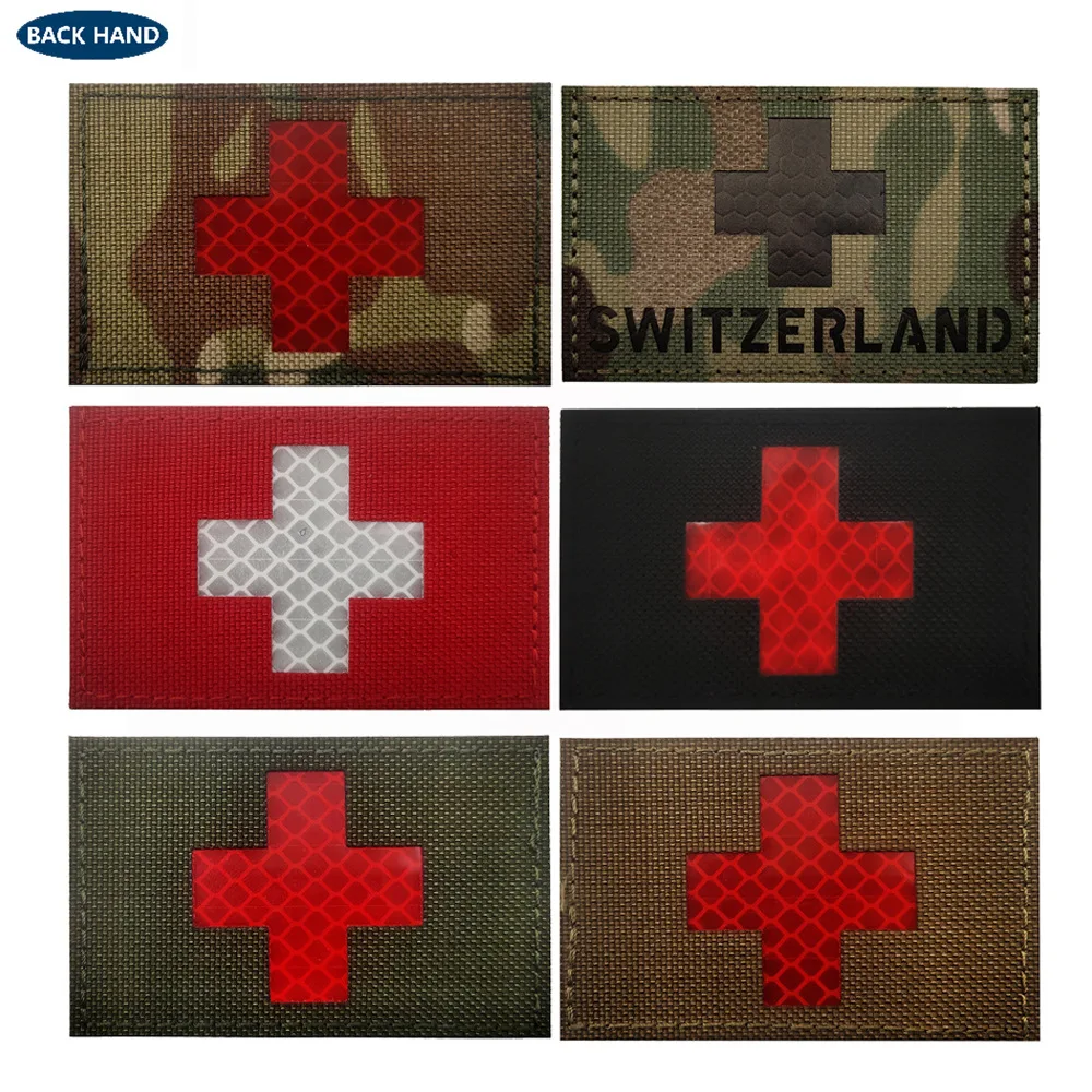 Швейцарские вышитые нашивки на заказ 1 шт. значок в полоску с флагом швейцарские