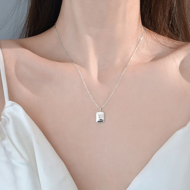 

LIVVY 925 Sterling Silver Simple Letter Brand Necklace Female Charm Trend Gold Color Silver Color Jewelry Party Gift