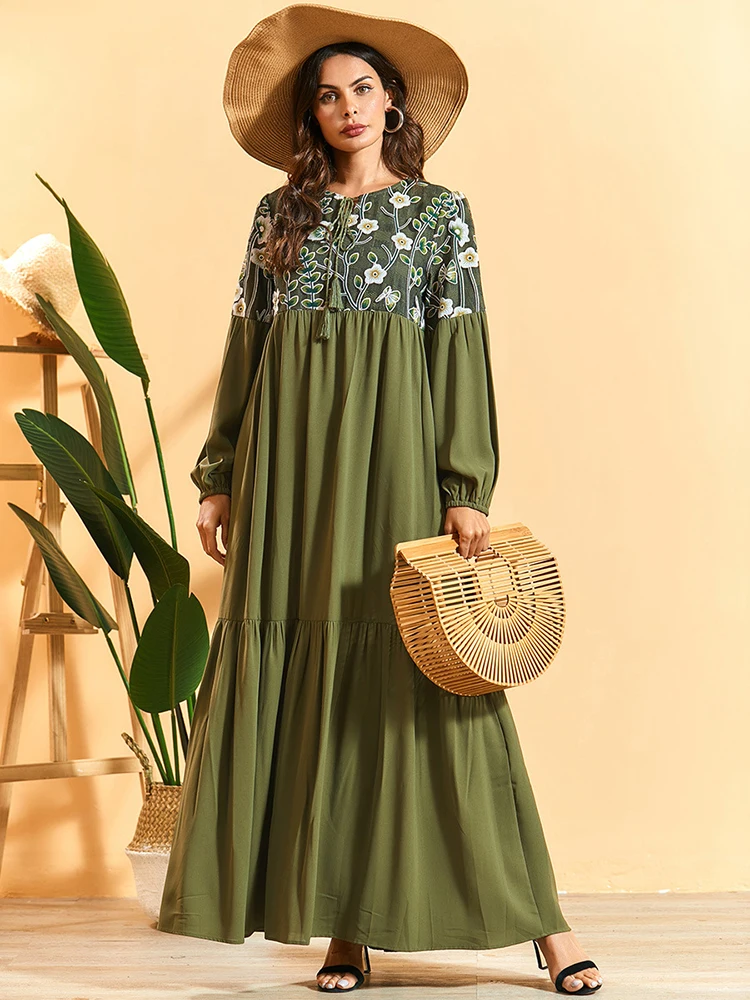 2020 abaya Кафтан Дубай мусульманская модная Женская одежда длинная