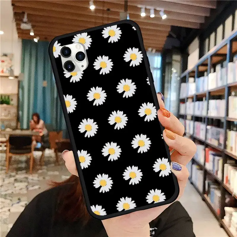 

Black White Flower Daisy Phone Case for iPhone 11 12 pro MINI XS MAX 8 7 6 6S Plus X 5S SE 2020 XR