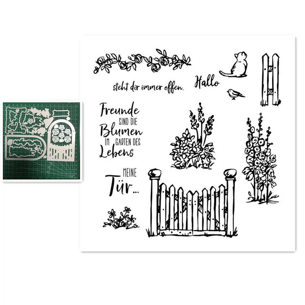 

German Metal Cutting Dies and Clear Stamps Stencil for DIY Scrapbooking/Photo Album Stamps Decorative Embossing DIY Paper Card