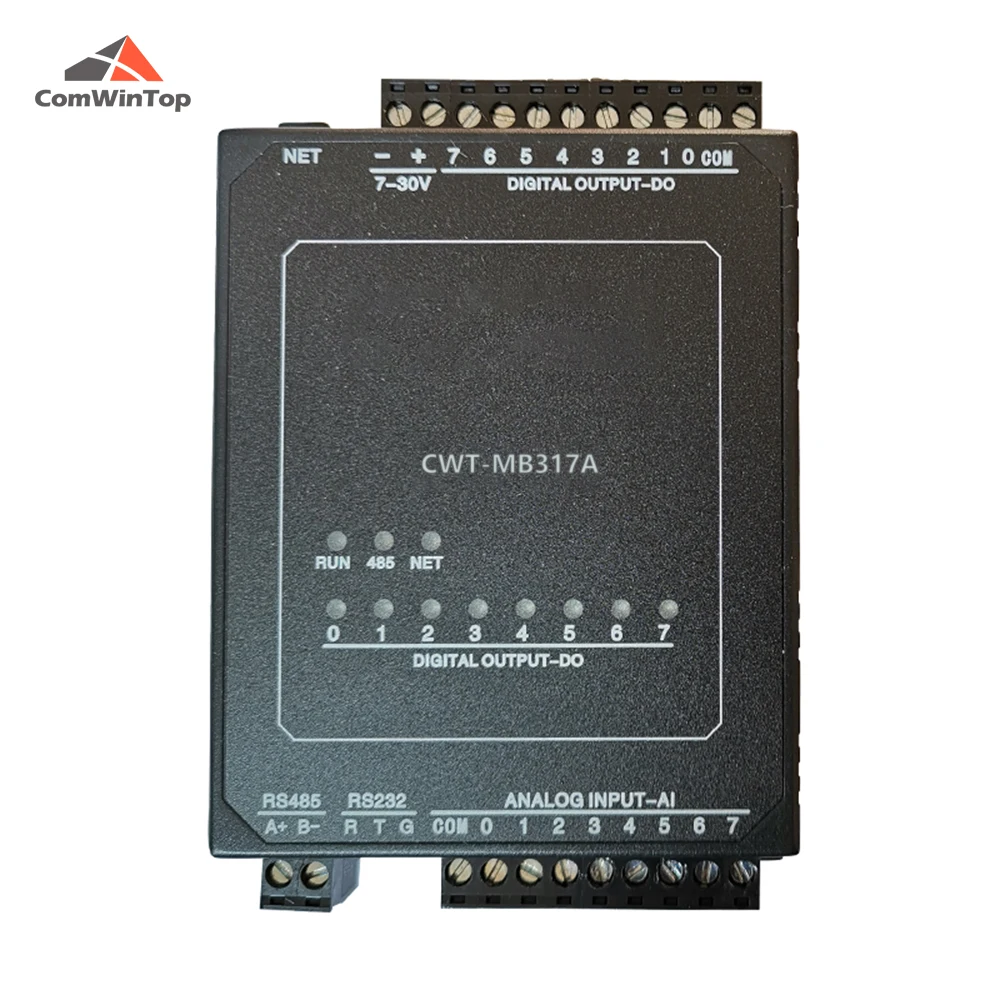 

CWT-MB317A 8AI + 8DO(NPN) RS485 RS232 Ethernet Modbus Rtu Tcp Io модуль сбора данных