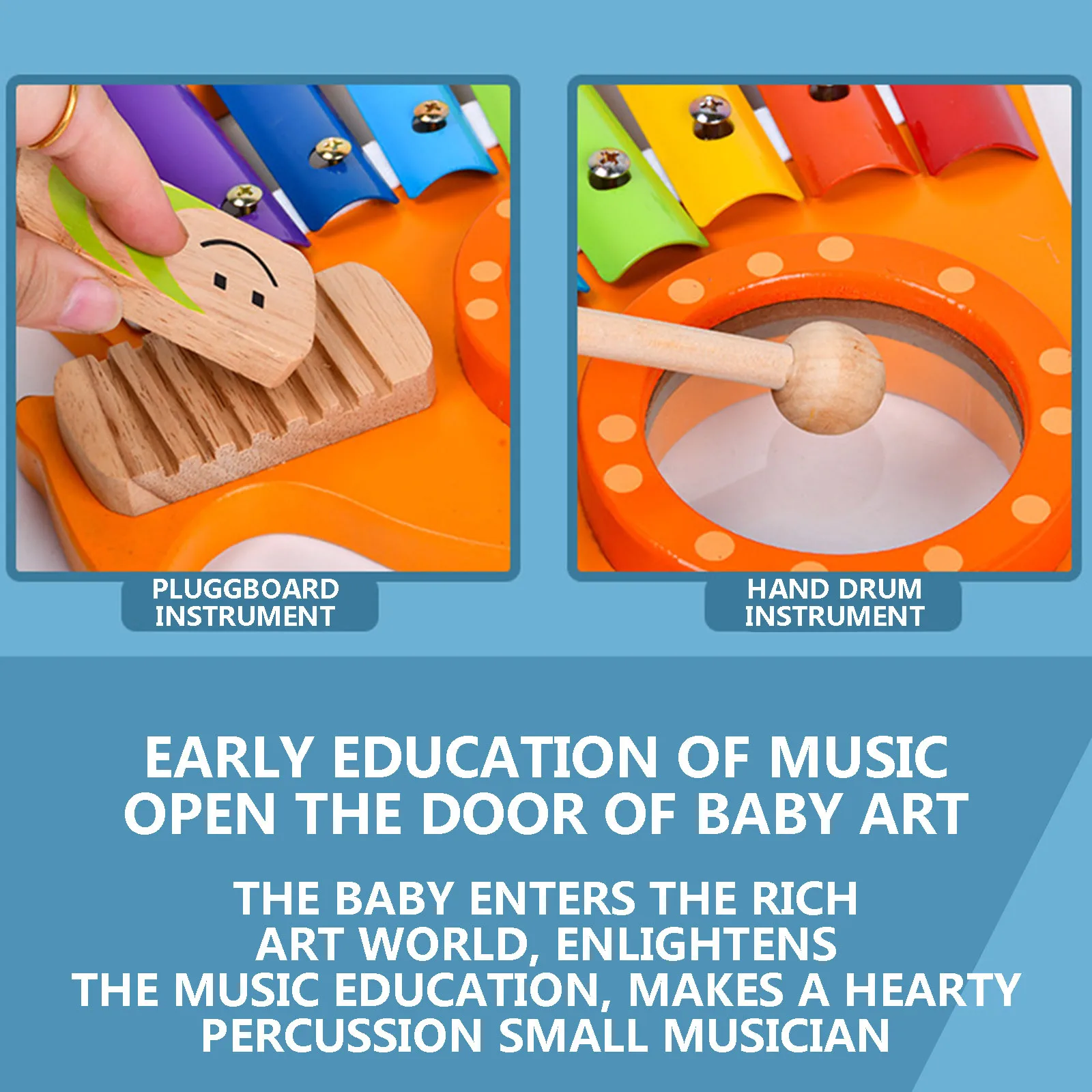 

Wooden Percussion Octave Early Education Xylophone Musical Toy For Infants