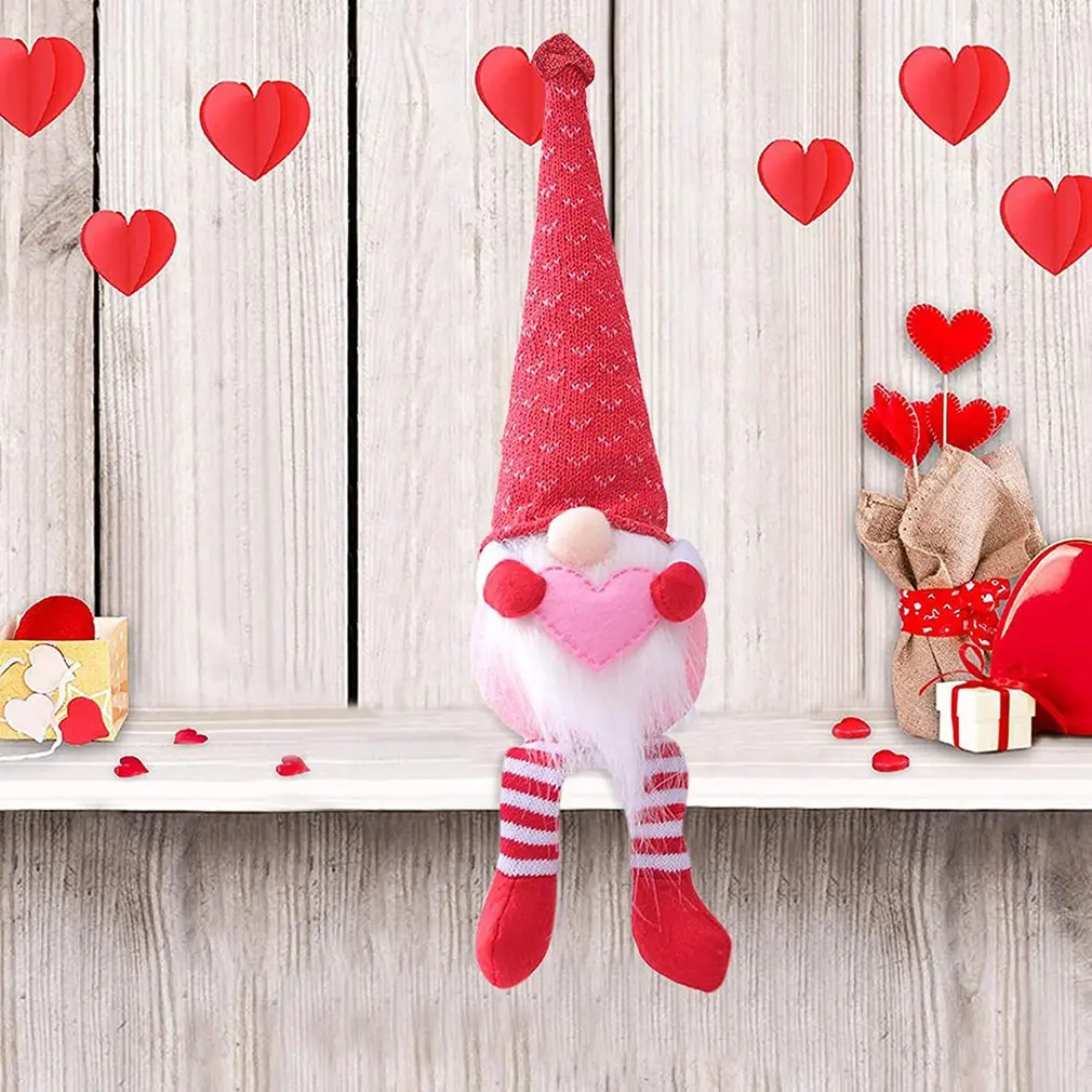 

Encounterlove Glowing Gnome Plush Doll Decorations Handmade Tomte For Valentine's Day Table Ornament