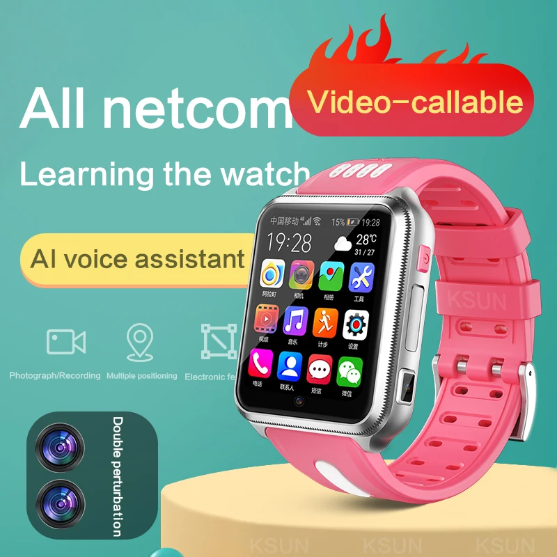 

KSUN KSW10 Smartwatch For Children's SOS Phone Watch GPS Smartwatch With 4G SIM Card Photo IP67 Kids Gift For IOS Android