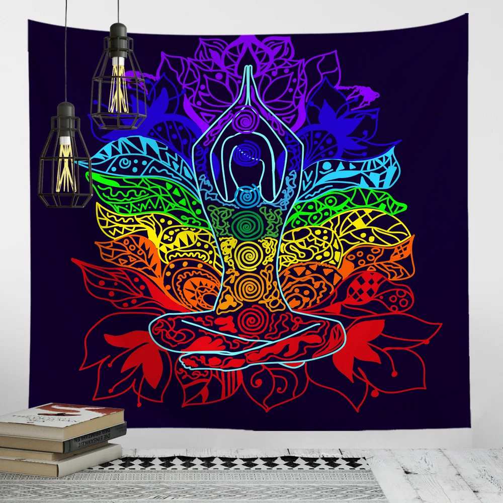 

FFO Meditation Seven Chakra Tapestry Buddha Wall Decoration Mandala Tapestries Witchcraft Bohemian Hippie Home Decor Yoga Mat