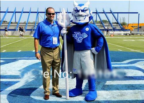 Ohlees на заказ настоящая фотография дешевый Синий Дьявол дьявол талисман костюм