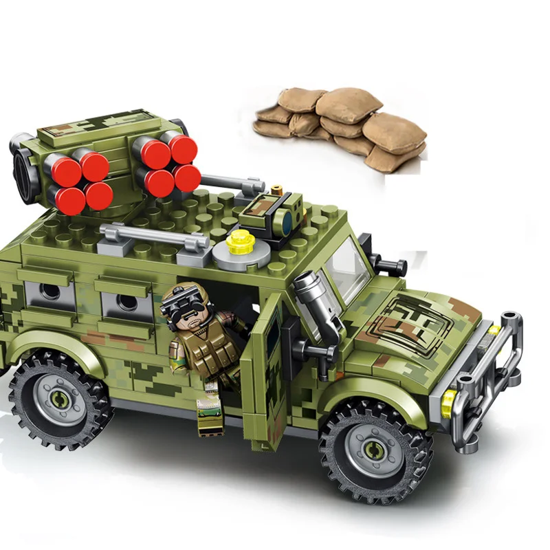 Sembo Boys военные строительные блоки бронированный автомобиль совместимый с Yanjing Tiger