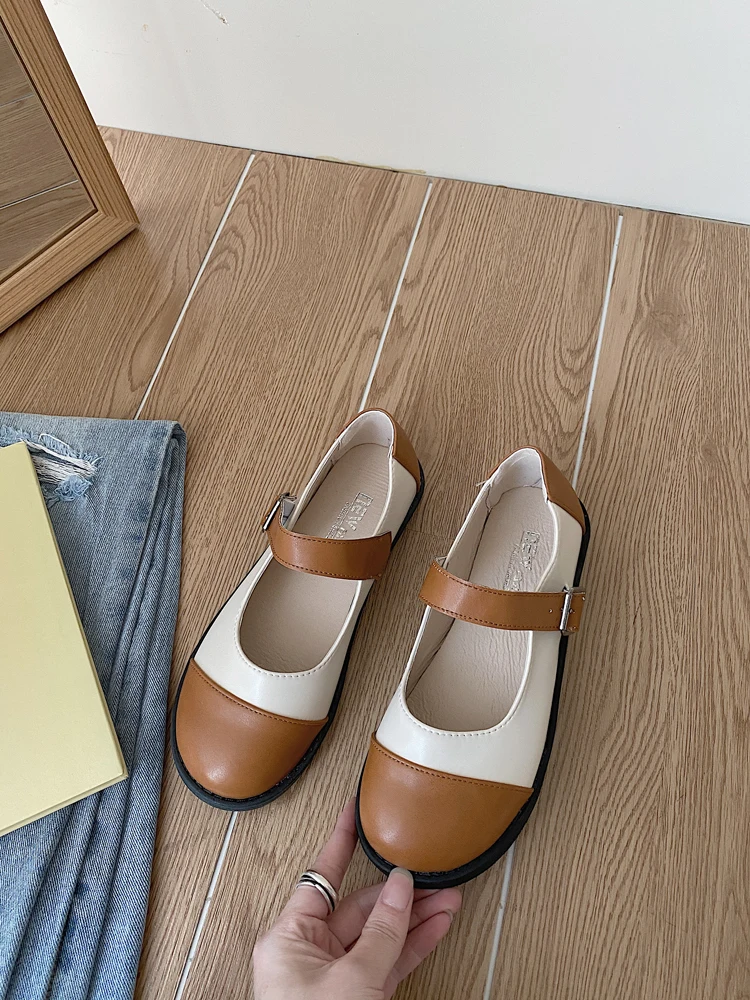 

Shoes Woman 2021 Female Footwear Round Toe Modis Mixed Colors British Style Shallow Mouth Casual Sneaker New Dress Cute Preppy