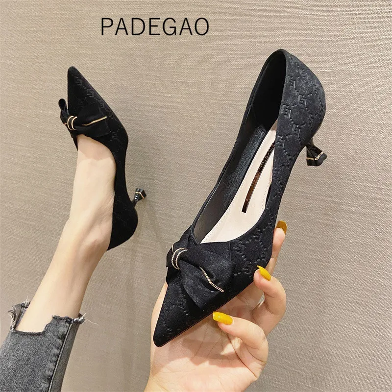 

Женские офисные туфли на каблуках, привлекательные Элегантные повседневные праздничные туфли в Корейском стиле, 2020