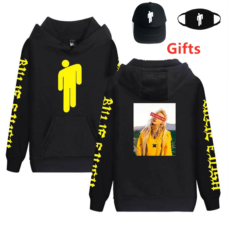 Кепка и маска как подарки Billie Eilish толстовки для мужчин женщин мальчиков девочек