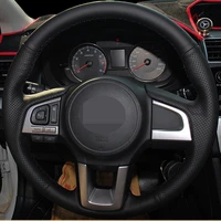 diy artificial leather black car steering wheel cover for subaru legacy 2016 outback 2015 2016 xv 2016 forester 2016 interior