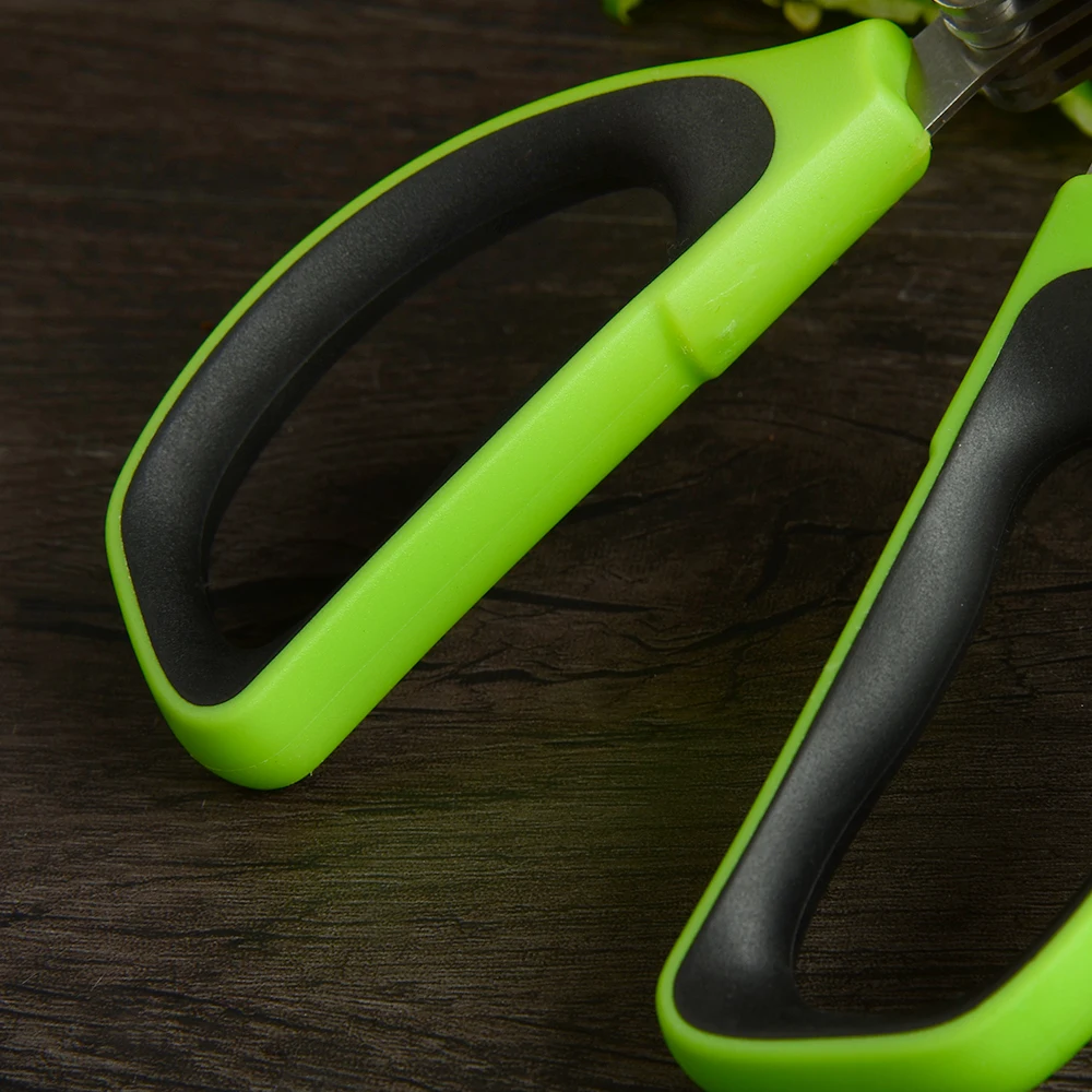 DAMASK Многофункциональные кухонные ножницы для трав Scallion 5 слойные лезвия из