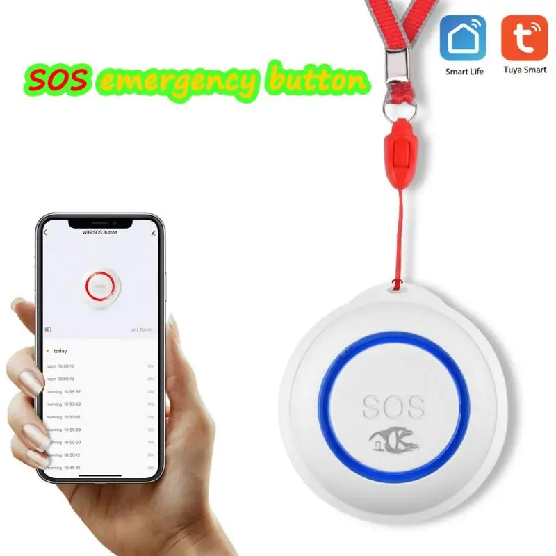 

TUYA WIFI SOS Button 100dBm Sensor Alarm Elderly Alarm Waterproof Emergency Panic Button Smart Home Security Alarm