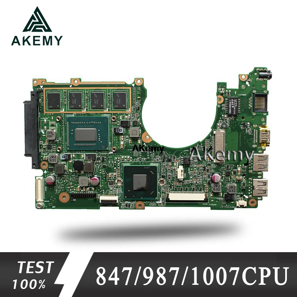 Akemy X202E материнская плата для ноутбука ASUS X202E X201E S200E X201EP, тестовая оригинальная материнская плата 2G ram 847/987/1007CPU