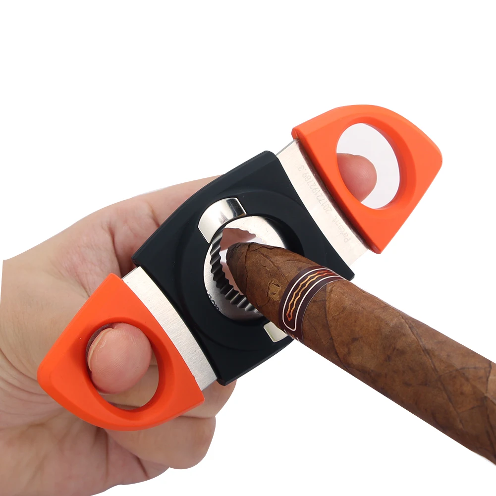 

Нож для резки табака LUBINSKI, инструмент для резки сигар с двойной оправой, брикет для сигар, портативные ножницы для сигар, подарочная коробка