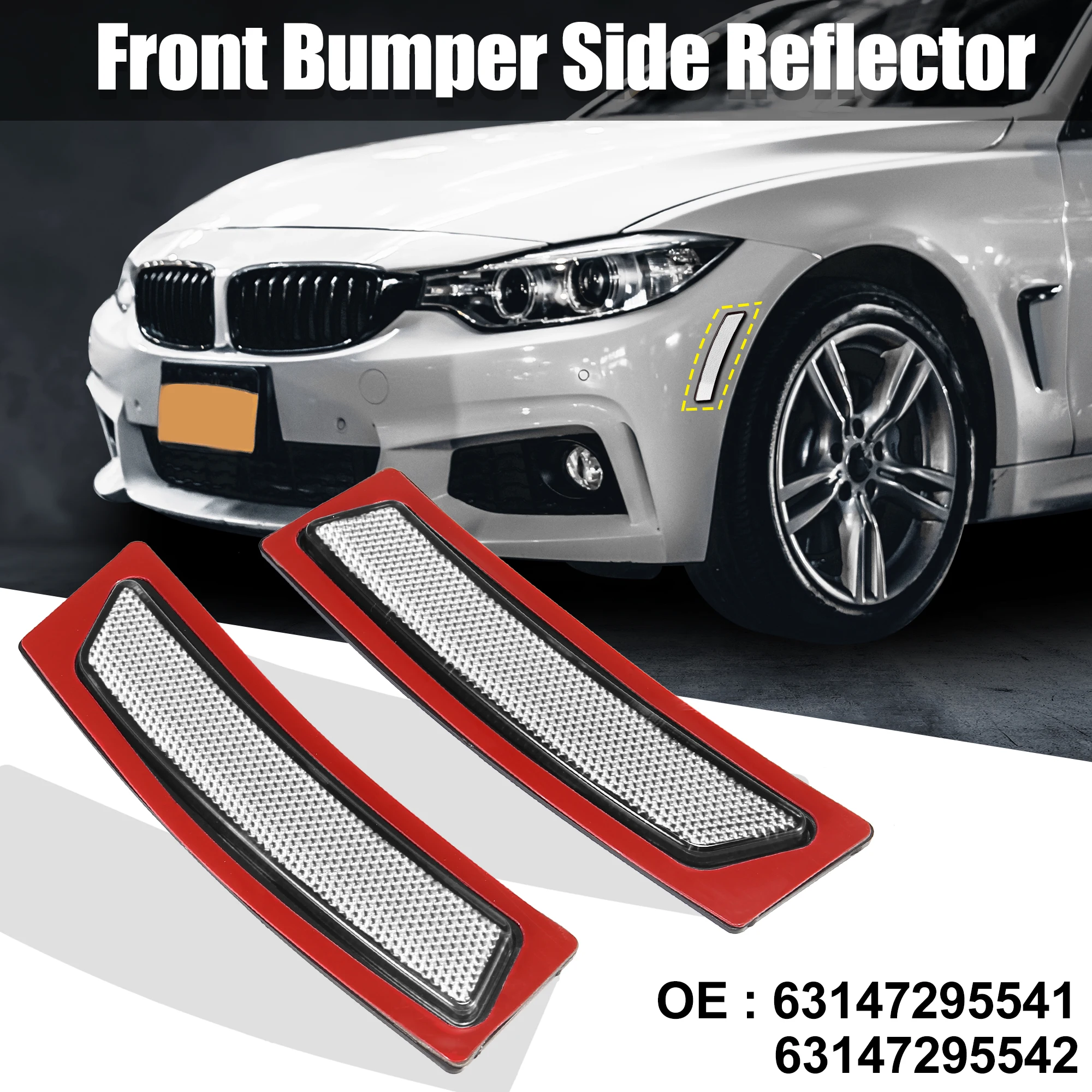 

X Autohaux Pair 63147295541 63147295542 Front Bumper Reflector Side Marker for BMW F30 F31 LCI 3 Series 320i M Sport 2016-2018