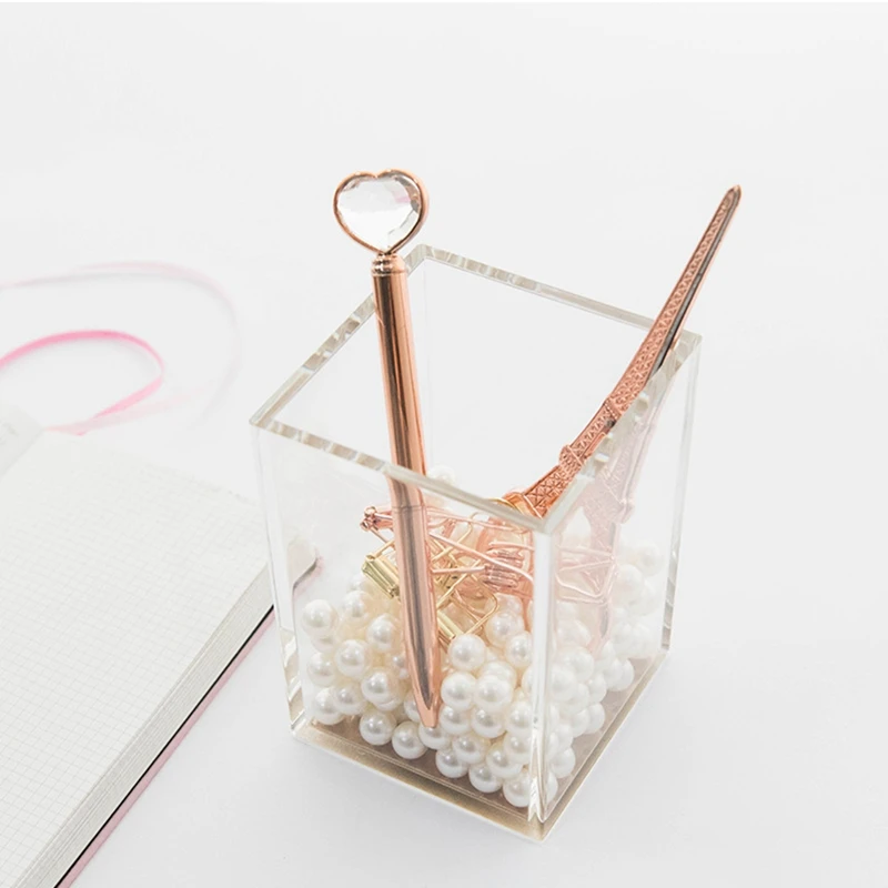 Роскошный акриловый дизайн Мягкая контактная квадратная ручка карандаш линейка