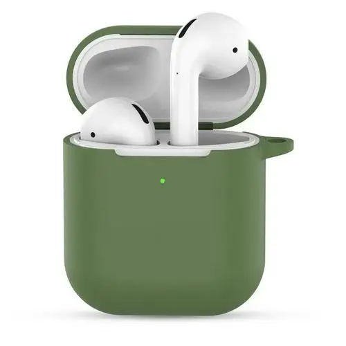 Для Airpods 2 TWS Портативный Силиконовый чехол для беспроводной bluetooth-гарнитуры защитный чехол анти-потеря наушники коробка аксессуары - Цвет: 09 green