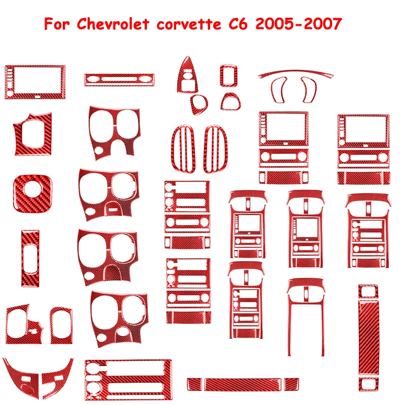 

For Chevrolet corvette C6 2005-2007 Carbon Fiber Navigation panel Door lock panel wait Stickers Decorative Car Accessories