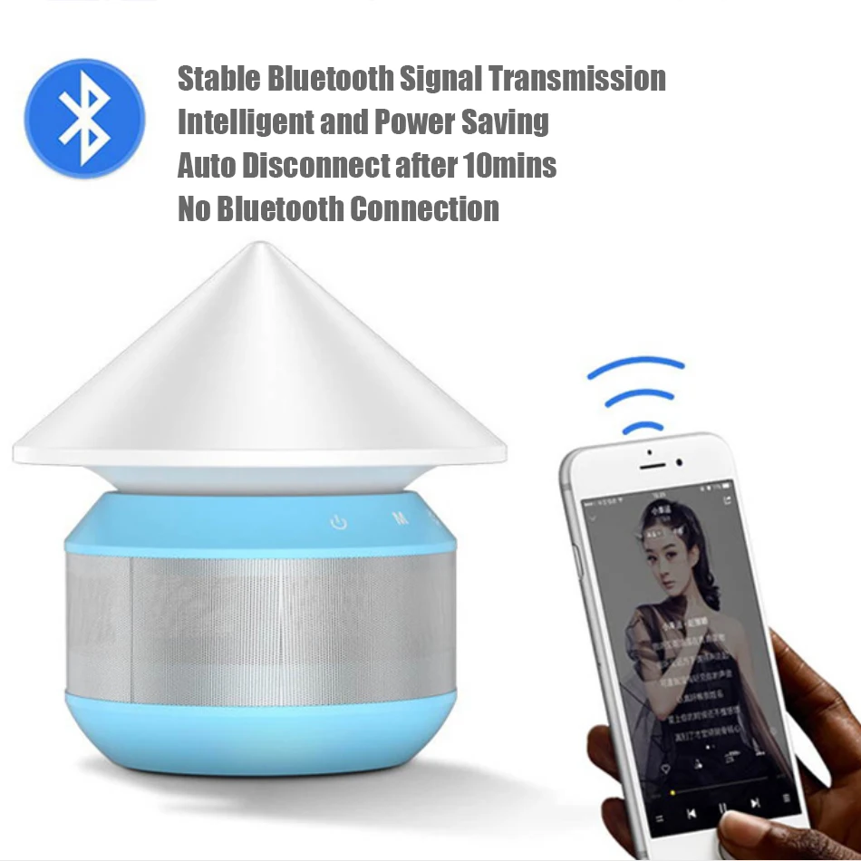 Перезаряжаемая USB Светодиодная настольная лампа с Bluetooth динамиком приглушаемая