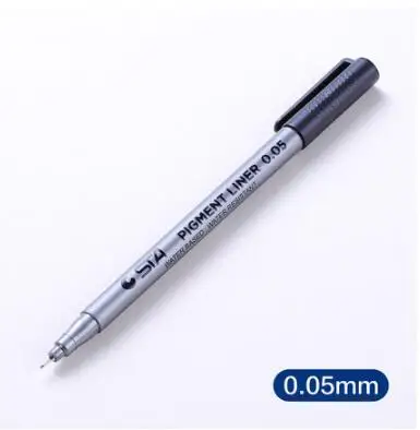0.05mm 1 шт. пигментный лайнер Pigma Micron чернила маркер ручка Sakura Fineliner набор кисть чернила Маркер эскизы ручки черные маркеры наконечник для искусства - Цвет: 0.05mm