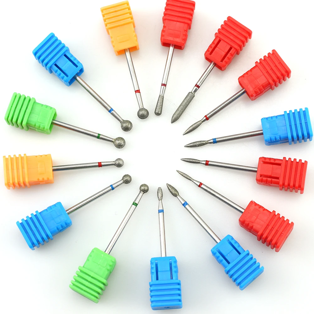 Алмазная дрель для ногтей 14 типов вращающееся сверло Фрезерный резак