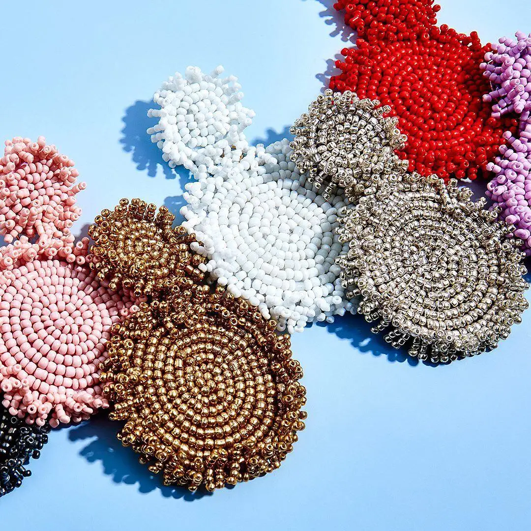 Женские Висячие серьги AOTEMAN большие с бахромой и бусинами для свадьбы