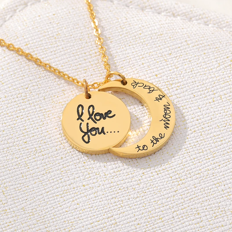 Колье с надписью I love You to the Moon &amp back you moon подарок для влюбленных ювелирные изделия