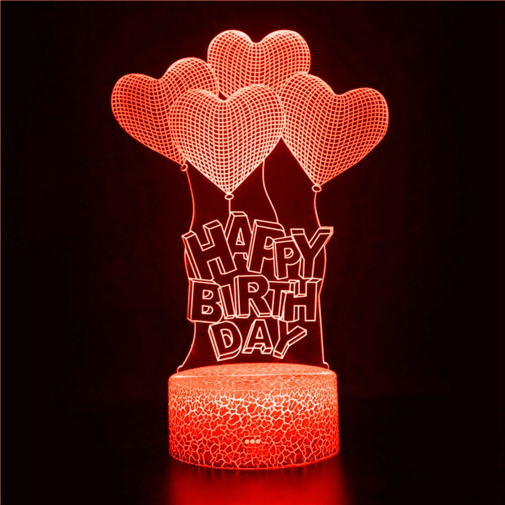 

Newest Kid Light Night Creative Table Bedside Lamp Romantic Balloon Love light Kids Gril Home Decoration Gift 3D LED Night Light