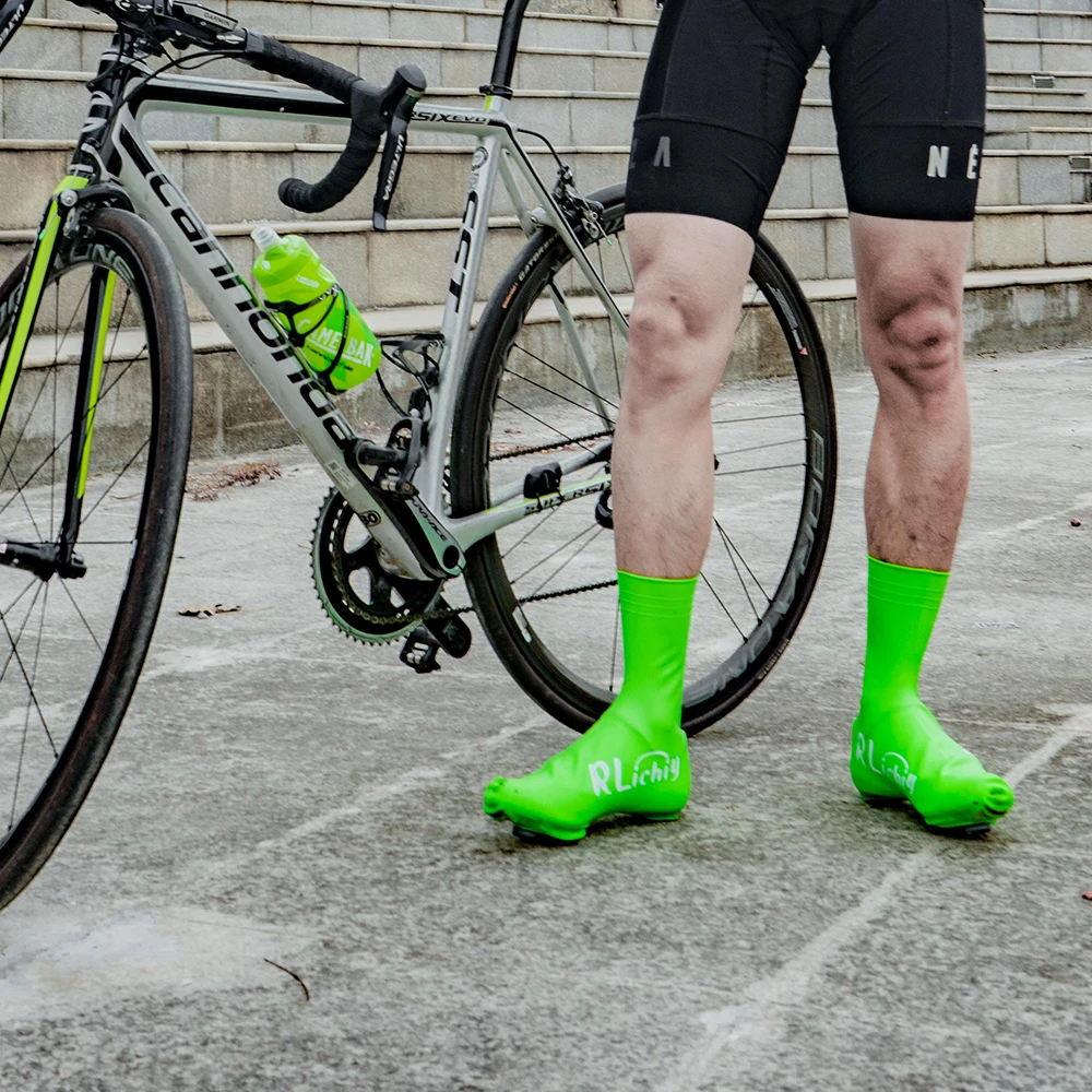 Men/Women Road Bike Lock Shoe Cover Lightweight Water And Wind Proof Tall Covers For Cycling On Cold Rainy Or Snowy |