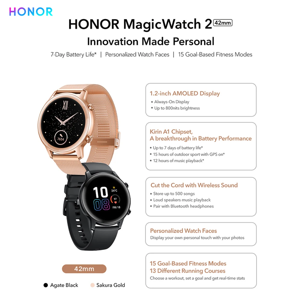 Смарт-часы Huawei Honor Magic 2 водонепроницаемые (5 атм) с пульсометром и оксиметром -