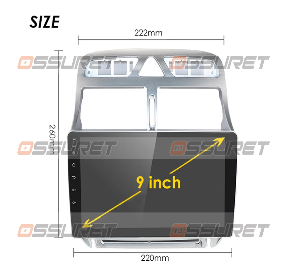 4g64g android 10 for peugeot 307 sw 307 2002 2013 auto 2 din car radio stereo player bluetooth gps no 2din dvd multimedia map free global shipping