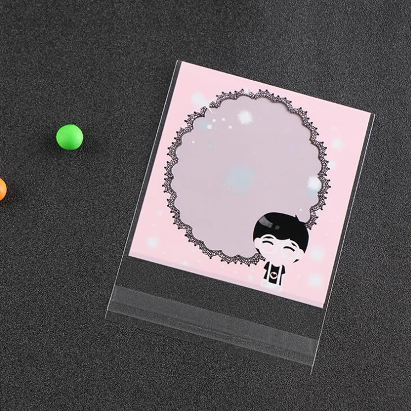 100 шт Кружева самоклеющиеся печенья конфеты упаковка подарочные пакеты целлофан