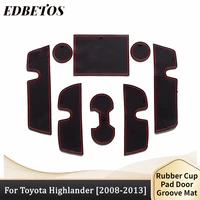 for toyota highlander xu40 kluger 40 door groove anti dirty mats cup holder liners 8 pcs 2008 2009 2010 2011 2012 2013