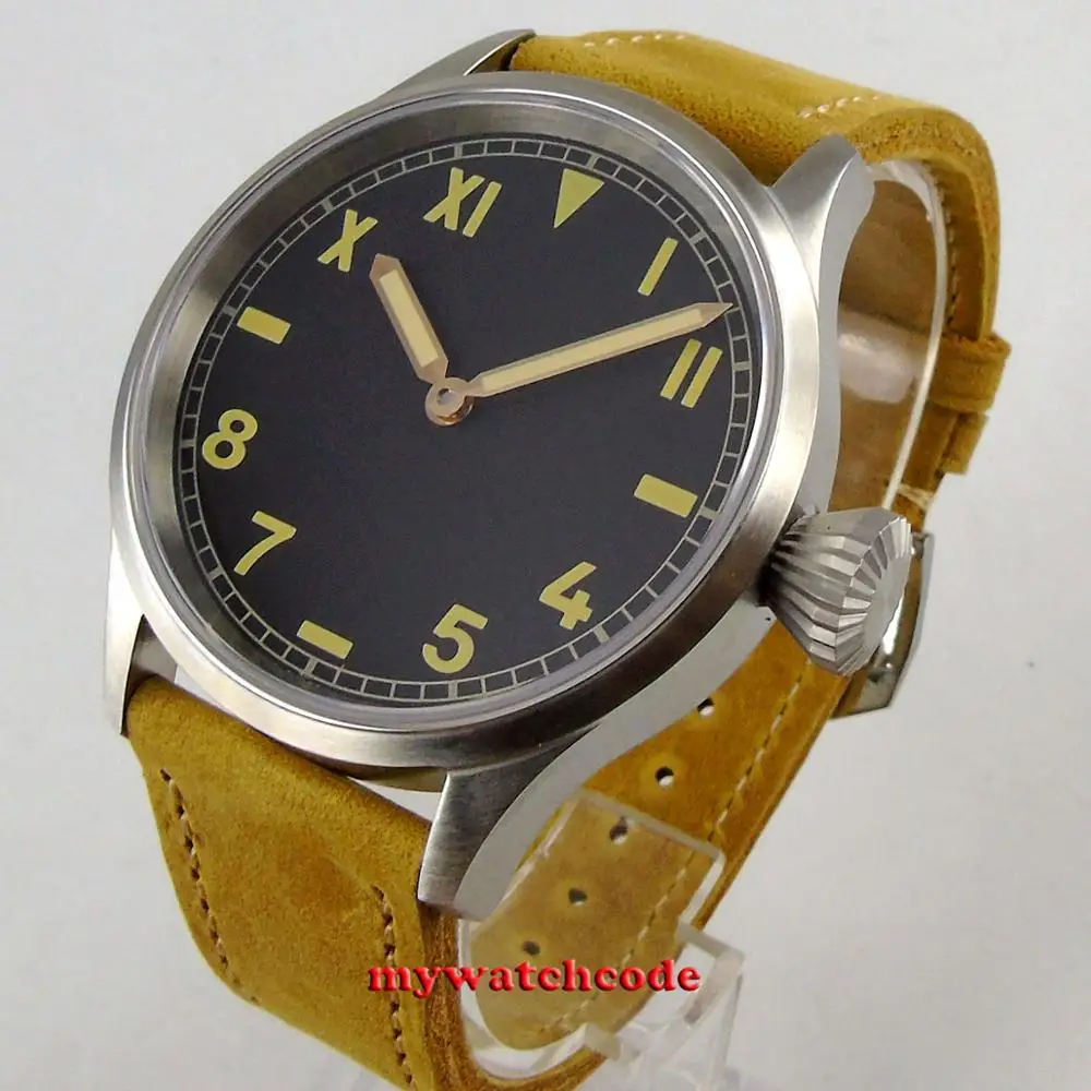 43 мм стерильный циферблат Калифорния сэндвич-циферблат сапфировое стекло ручная