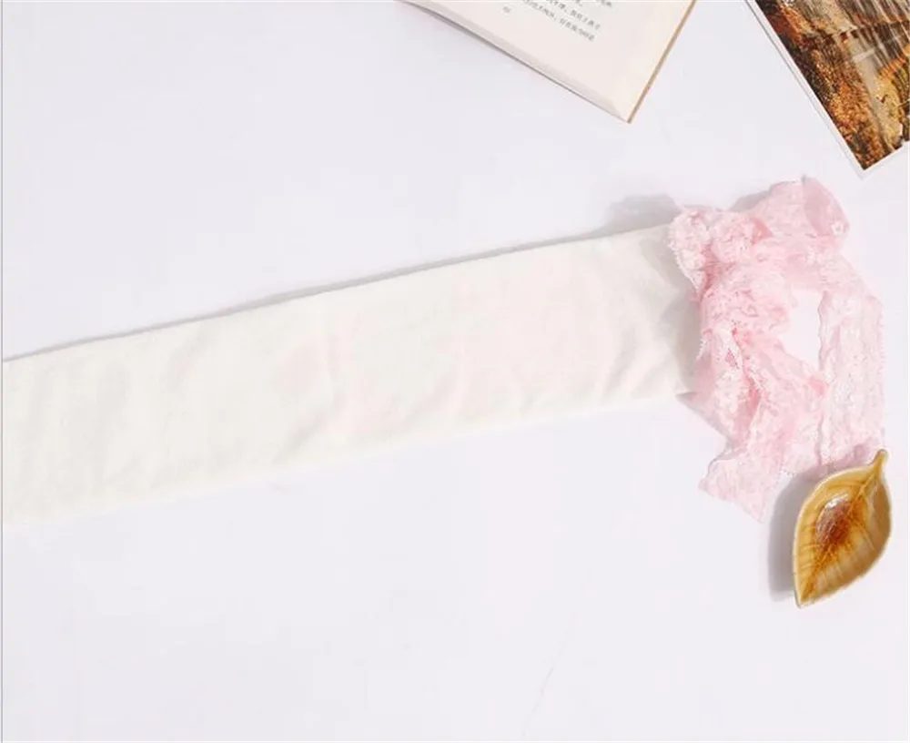 white pink Женские кружевные чулки бедра высокие прозрачные сексуальные выше колена Чулочные изделия аниме аксессуары Гетры Лолита B420 - Цвет: white pink