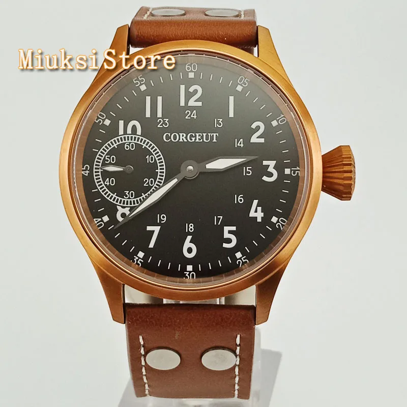 Часы мужские механические с бронзовым покрытием и сапфировым стеклом 43 мм -