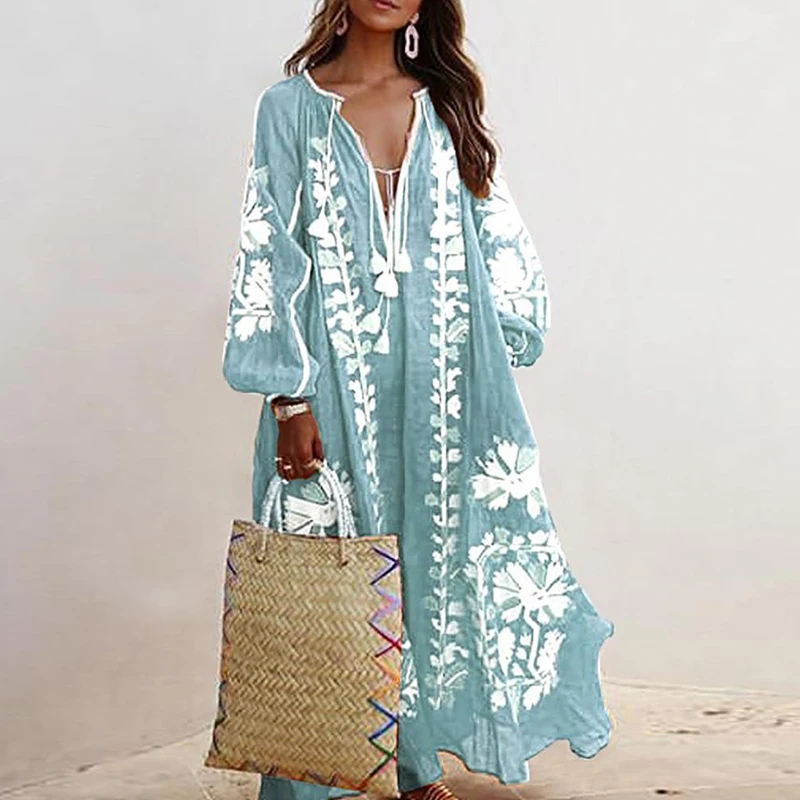 Женский винтажный вечерние рафан с V-образным вырезом и длинным рукавом - купить