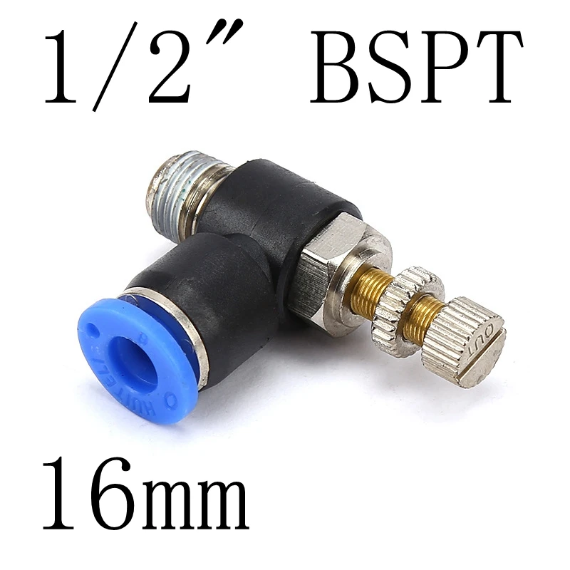 SL16-04 4 мм 6 мм 8 мм 16 мм трубка для M5 M6 1/" BSP Мужская резьба воздуха Пневматический регулятор скорости потока газа воздушный поток ограничительный клапан фитинг трубы - Цвет: SL16-04