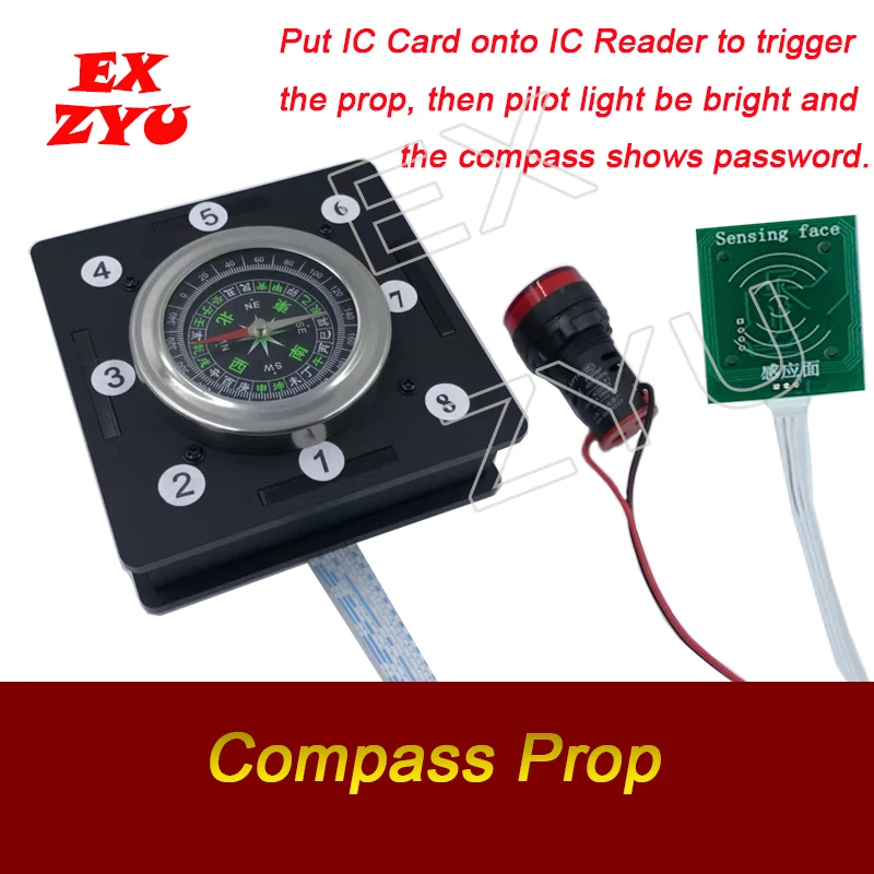Фото Реквизит Magic Compass Реальная игра Escape Room Get Hidden Directions Clues by Compass to Run Out Chamber Room EX ZYU №1