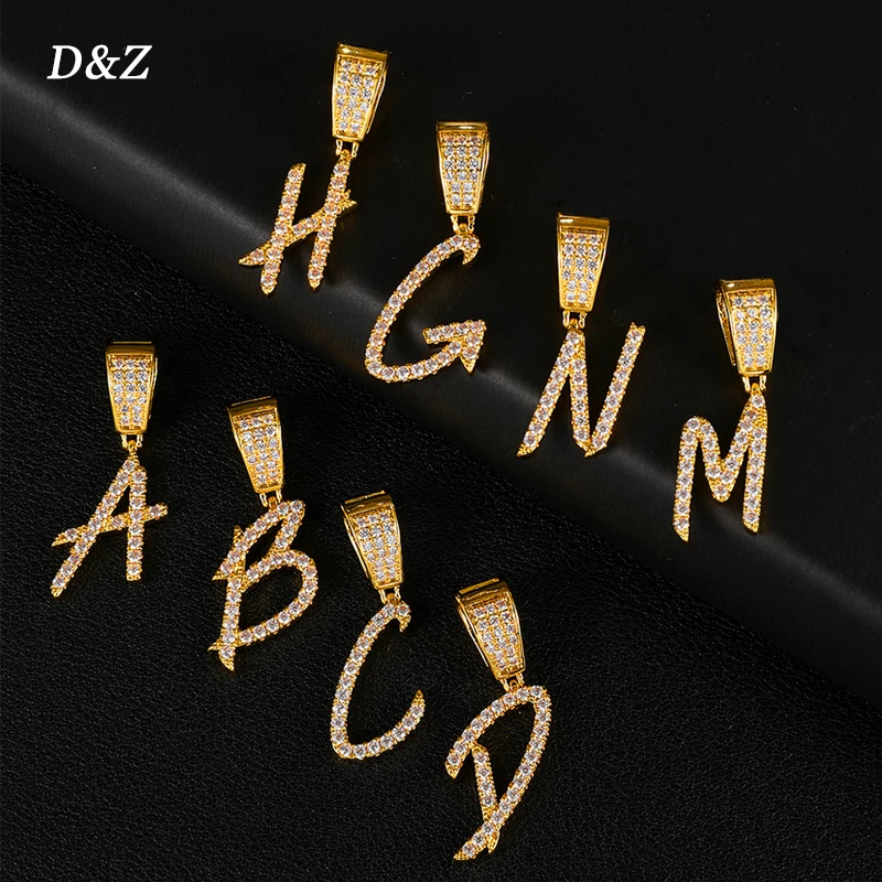 Ожерелья D &amp Z с буквой и кулоном новинка A-Z для мужчин женщин украшения золотого