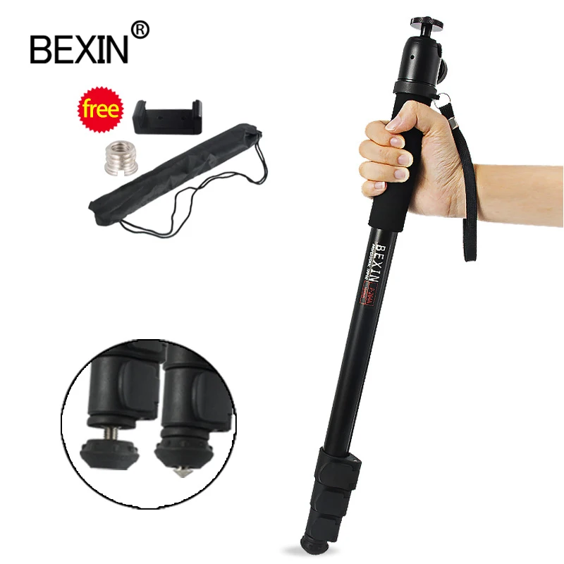 

BEXIN Telescopic handheld Pole Walk Stick lightweight video dslr camera stand ball head monopod unipod for Canon Nikon Sony Fuji