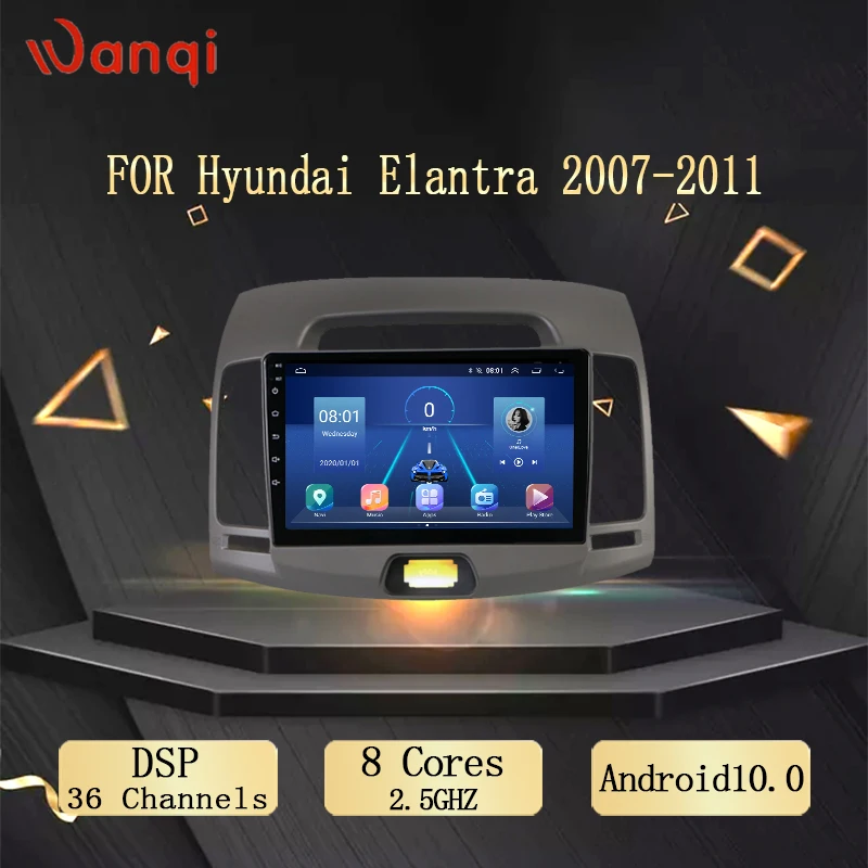 2.5D 9 дюймов Wanqi 1 Автомобильная GPS навигация RadioMultimedia Player для Hyundai Elantra 2007 2011