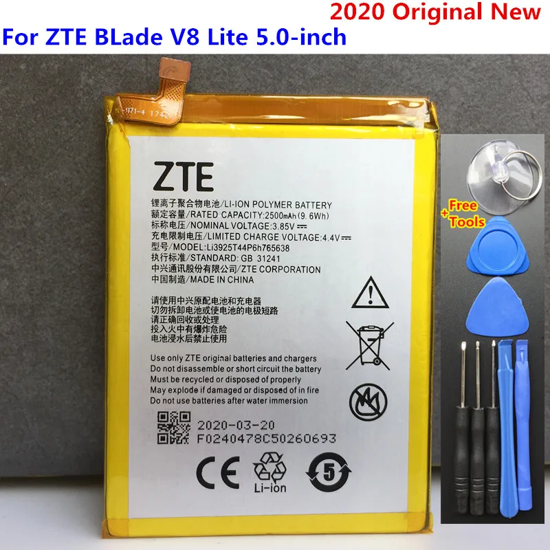 

Original New Li3925T44P6h765638 2500mAh Battery For ZTE BLade V8 Lite 5.0-inch Mobile Phone Batteries + Tools