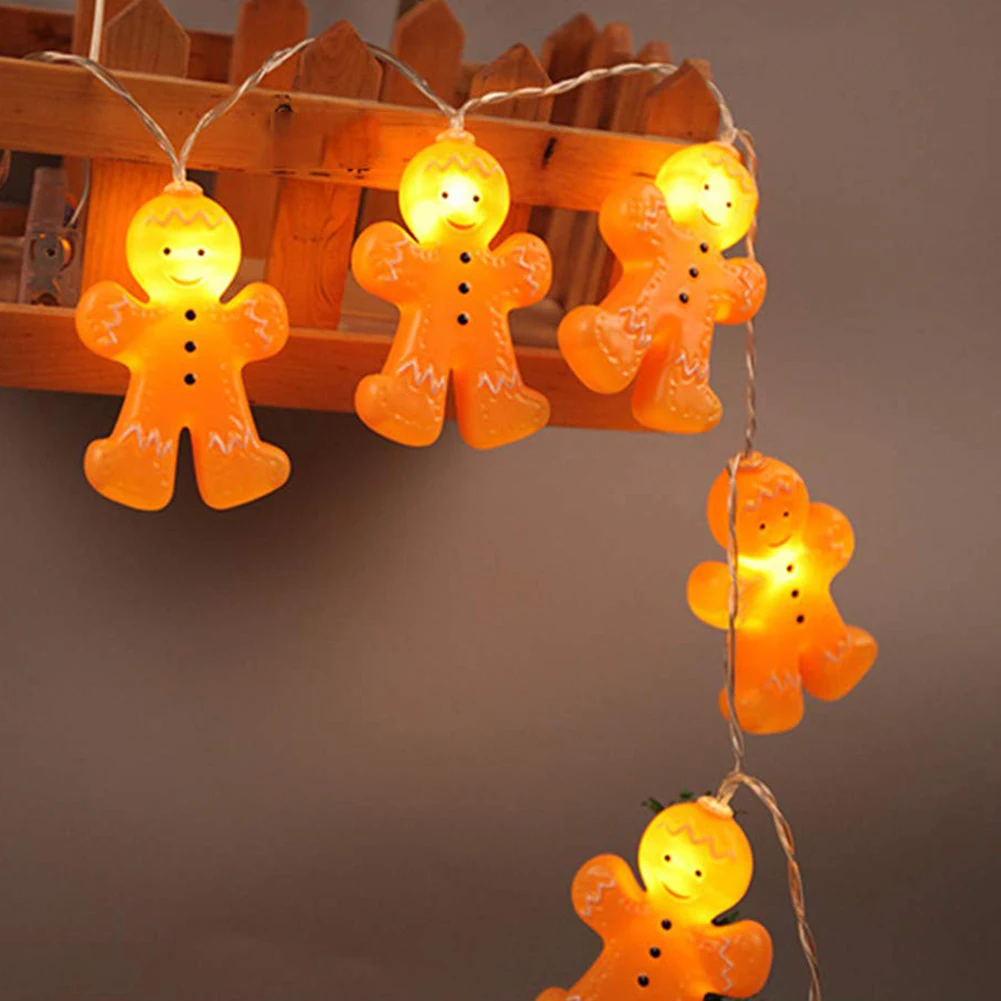 

Gingerbread Men Light Creative 10 LED Fairy Light Nursery Kid Room Decor LED Gingerbread Men String Lamp Without Battery 1.2m